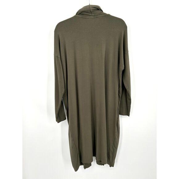 SERAPHINE Maternity Olive Green Long Line Open Cardigan Sweater Size Small - Picture 2 of 6